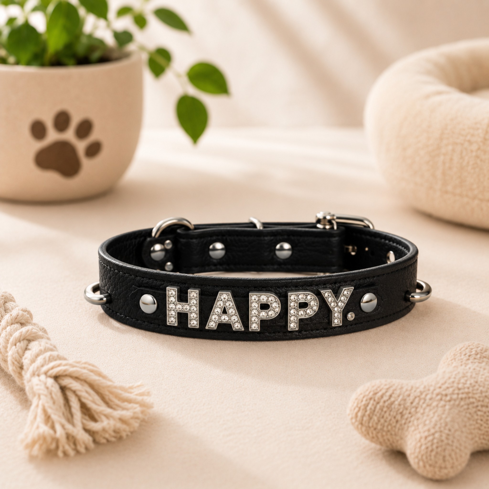 Collare Personalizzato in Ecopelle per Animali